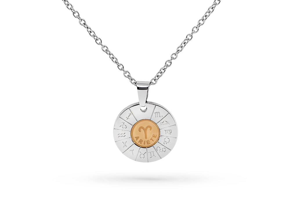 Collana segno zodiacale ariete incisione personalizzata 1 retro