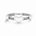 Bracciale Donna Maglia Milano con Tre Cuori Personalizzati