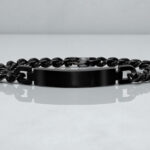 Bracciale Uomo Grumetta Nero con Incisione Personalizzata