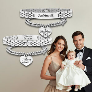 Bracciali Coppia Madrina e Padrino Battesimo Personalizzati con Incisione