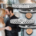 Bracciali di coppia anniversario con incisione personalizzata 1 dedica