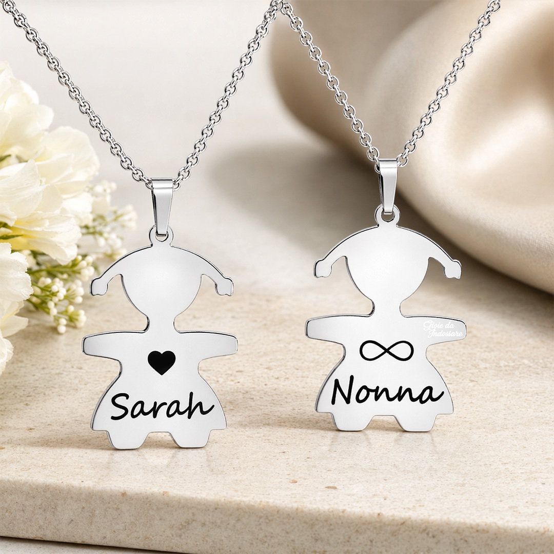 Collana Personalizzata Nonna con Ciondolo Bimba Sfondo Collana Personalizzata Nonna con Ciondolo Bimba Sfondo
