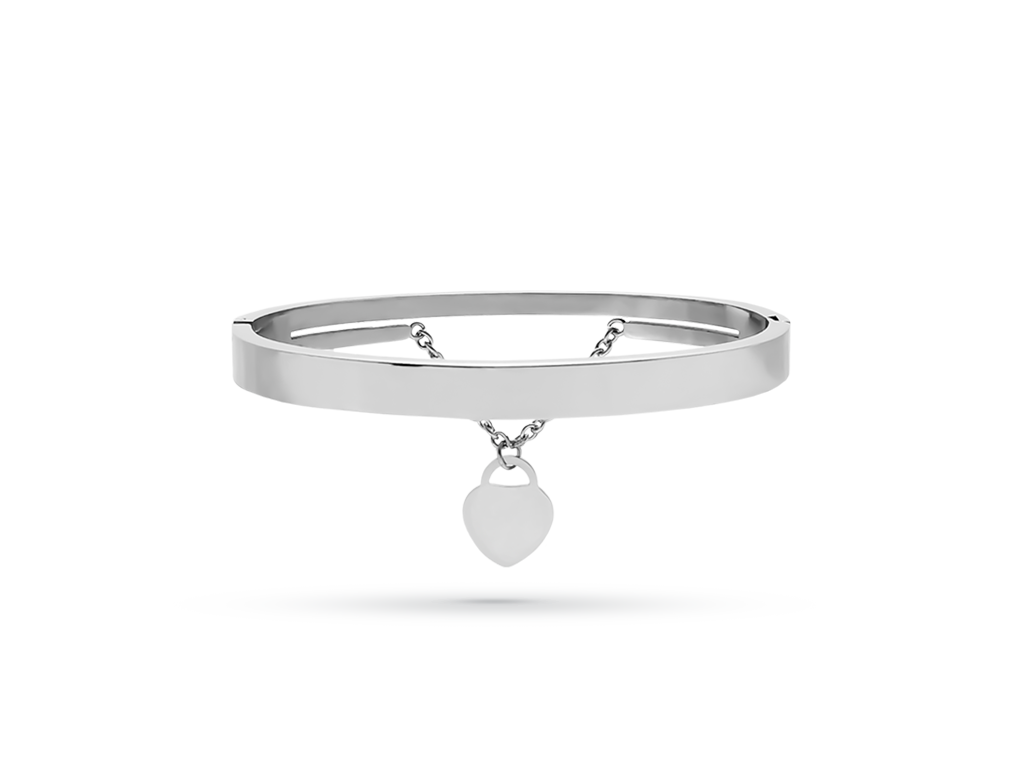 Bracciale con cuore pendente 1 incisione personalizzata Bracciale con cuore pendente 1 incisione personalizzata