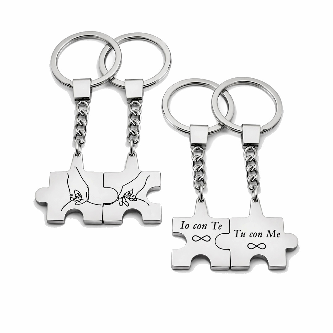 Portachiavi Puzzle Coppia Personalizzati