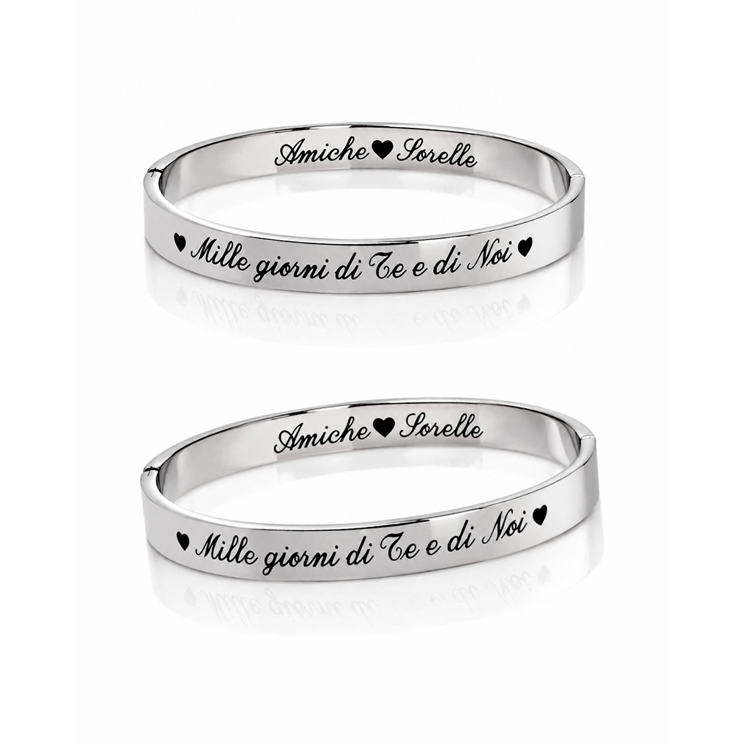 Bracciali Migliori Amiche Rigidi Personalizzati
