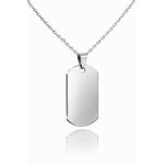 Collana Piastrina Acciaio Media Smussata Personalizzata
