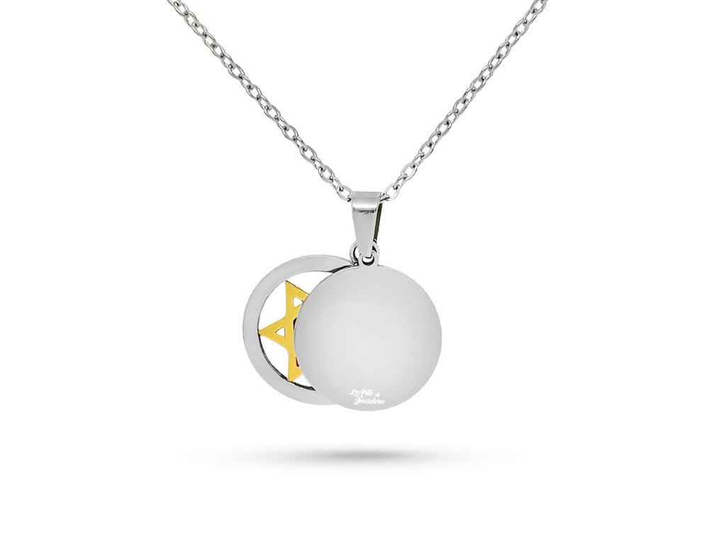 Collana stella di David uomo con 2 ciondoli incisione personalizzata