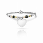 Bracciale con Ciondolo Cuore e Strass Personalizzato