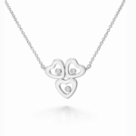 Collana Girocollo Con Tre Cuori e Punti Luce