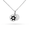 Collana stella di David uomo con incisione personalizzata 1 per lato