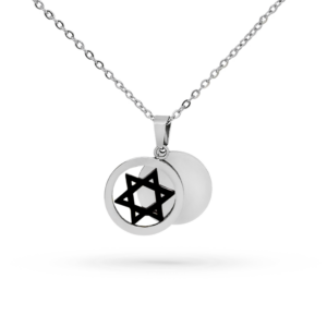 Collana stella di David uomo con incisione personalizzata 1 per lato
