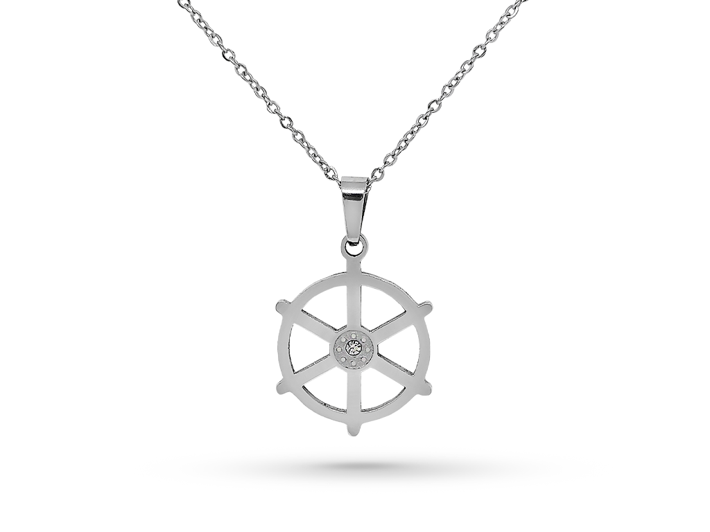 Collana timone con incisioni personalizzata 1 retro Collana timone argentata 1 incisioni personalizzata
