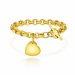 Bracciale Dorato Donna con Cuore Incisione Personalizzata