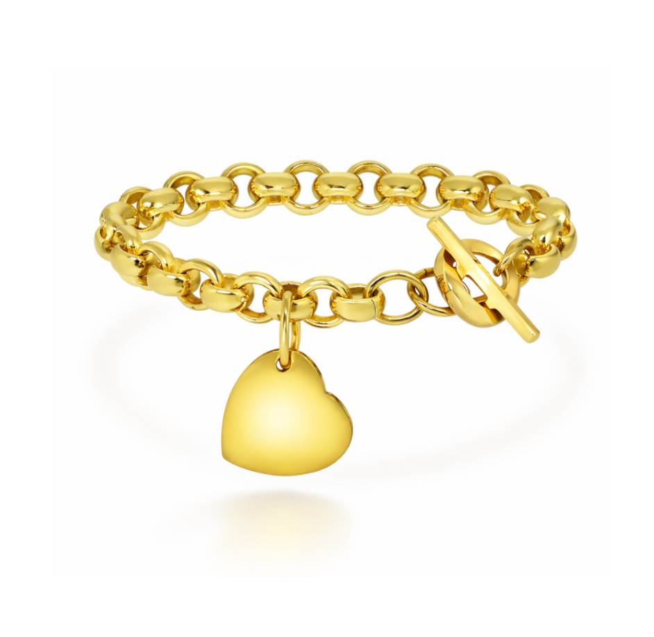 Bracciale Dorato Donna con Cuore Incisione Personalizzata