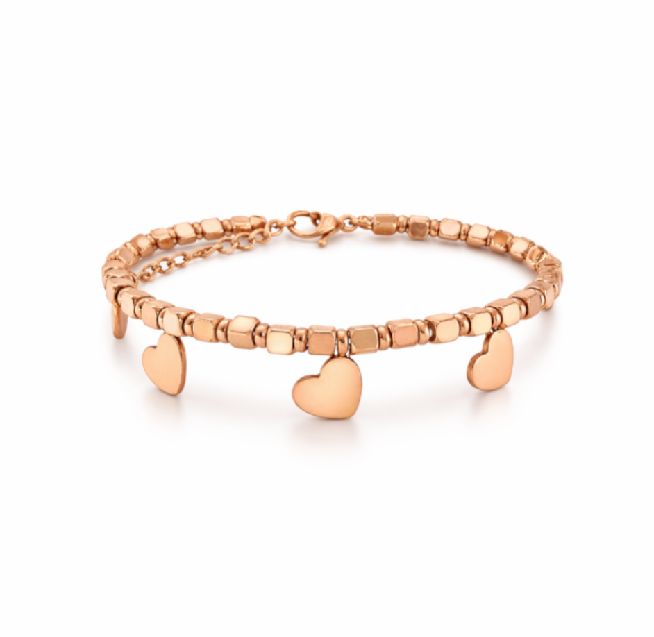 Bracciale con Cuoricini per Donna con Incisione Personalizzata1
