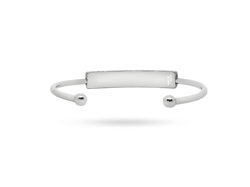 Bracciale rigido donna aperto retro incisione personalizzata 1 per lato Bracciale rigido donna aperto retro incisione personalizzata 1 per lato