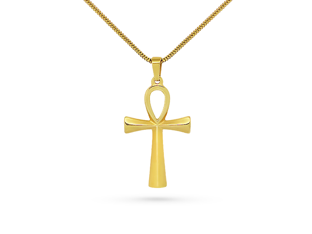 Collana Croce egizia dorata incisione personalizzata 1 retro Collana Croce egizia dorata incisione personalizzata 1 retro