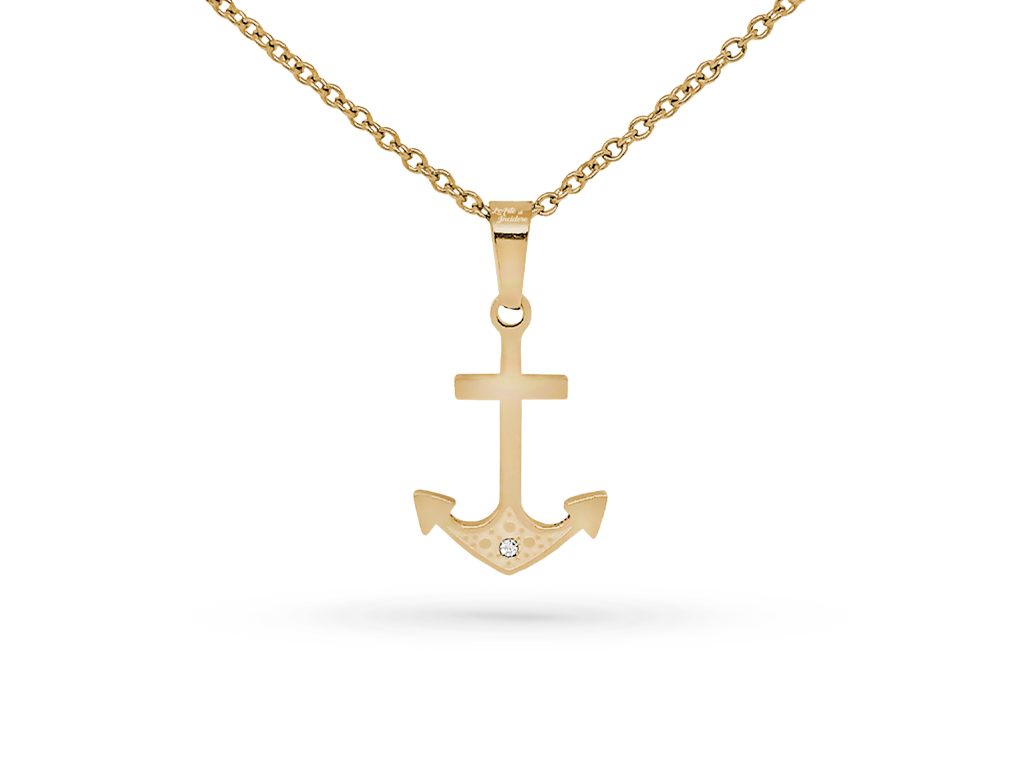 Collana ancora rosata 1 incisioni personalizzata