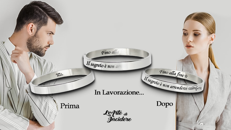 bracciale personalizzato incisione laser uomo donna