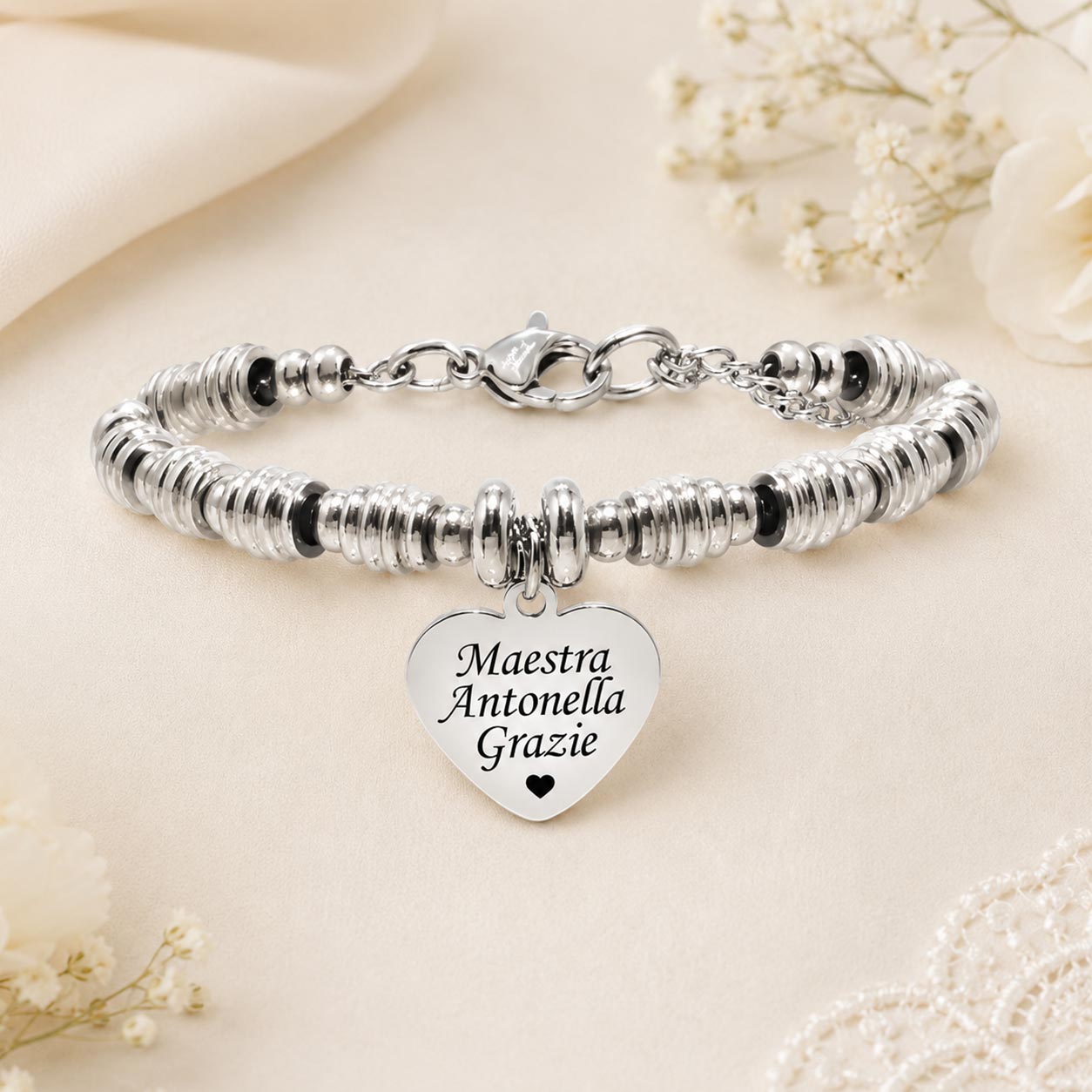 Bracciale maestra personalizzato con dedica incisa