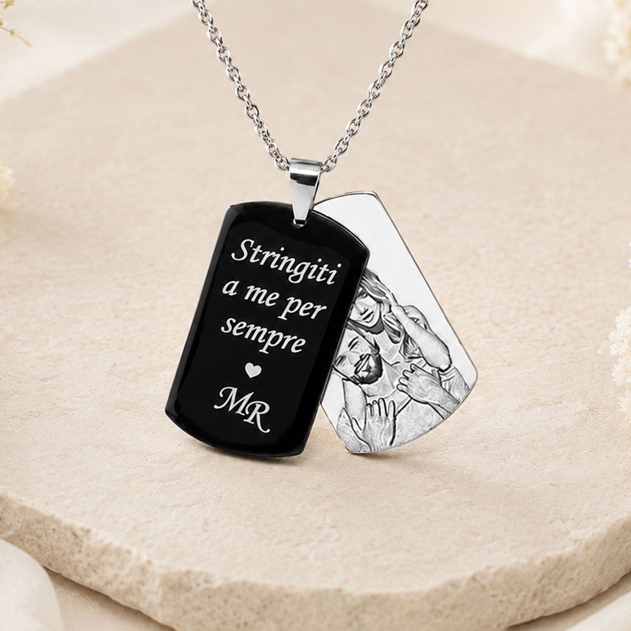 Collana con foto incisa personalizzata